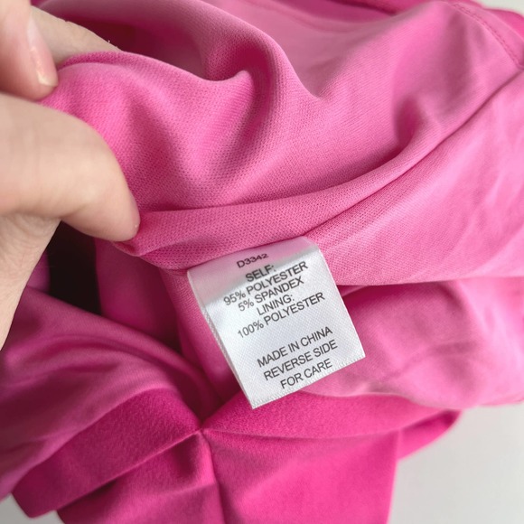 Alexia Admor Hot Pink Drape Shoulder Cocktail Sheath Dress Size M - Picture 8 of 9
